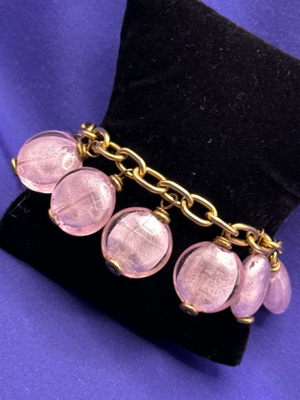 Lenora Dame Charm Bracelet Blush Pink Glass Beads